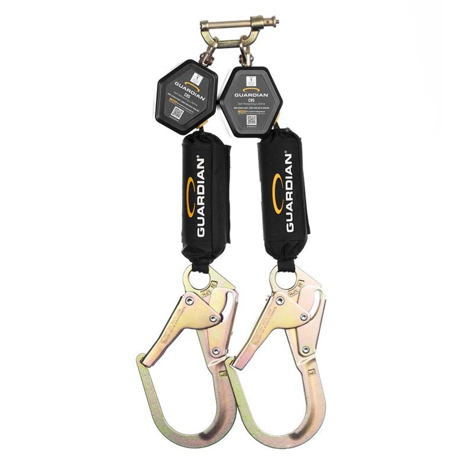 Guardian CR5 Dual Web Personal Self-Retracting Lifeline — 6ft., Steel Rebar Hook, Class 1, ANSI and OSHA Compliant, Model# 1400204